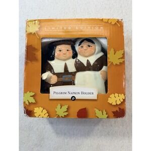 2018 Publix Pilgrim Pair Ceramic Napkin Holder w box Limited Edition